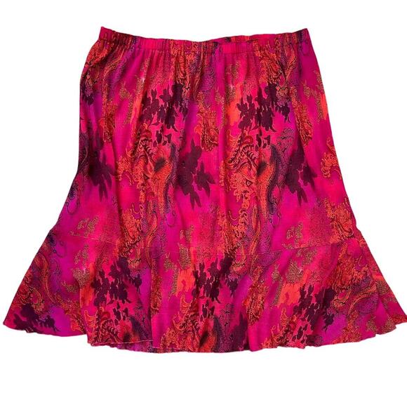 VTG Womens Fairy Whimsy Skirt Floral Abstract Cottage Artsy 24W Elastic 90s Y2K - Picture 1 of 7